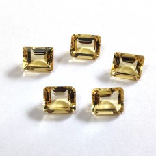 Citrine 12x10mm rectangle facet 6.3 cts